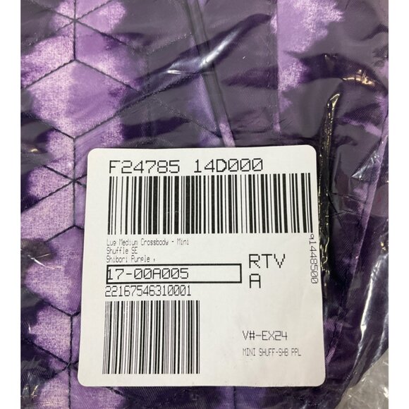 Lug Mini Shuffle SE Crossbody Bag - Quilted Purple Shibori with Metal Hardware - Picture 2 of 7